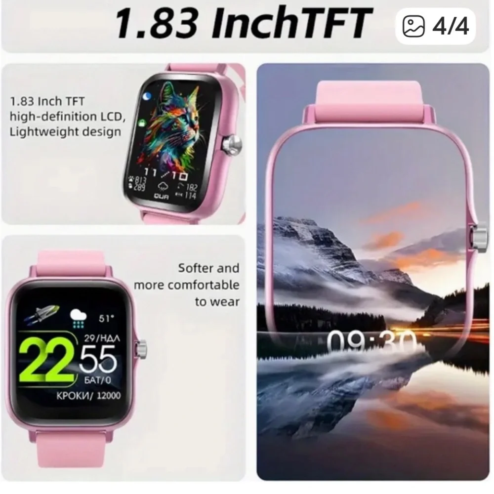 NIB eLuxPro Smartwatch HD Wireless Call 100 Fitness Rose Gold